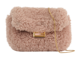 Nano Baguette Charm Bag, Shearling, Pink, MII, 2*